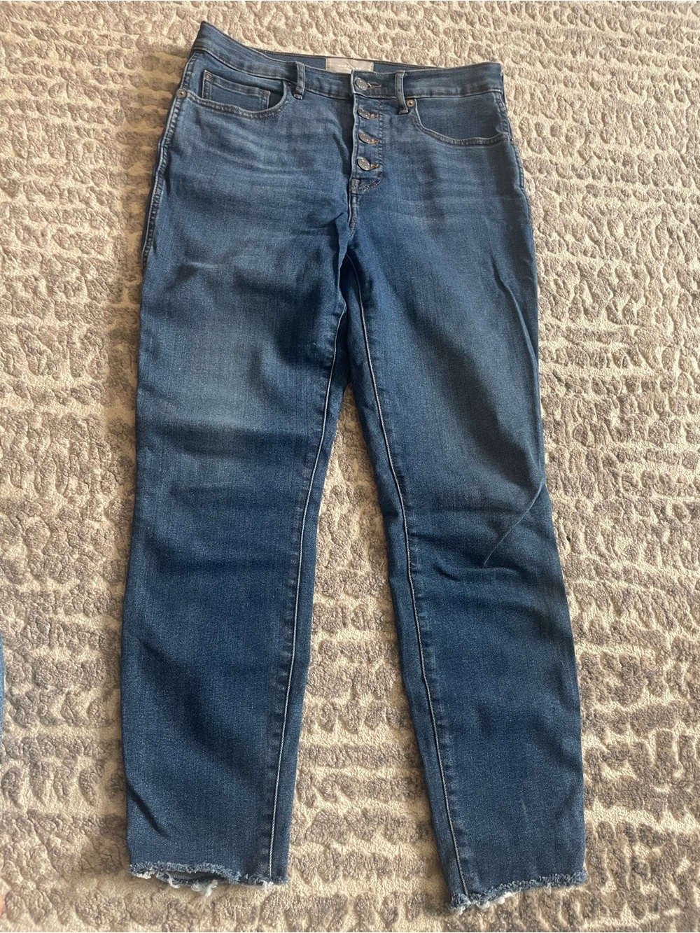 Everlane Dark Blue Button-Fly Straight-Leg Jeans